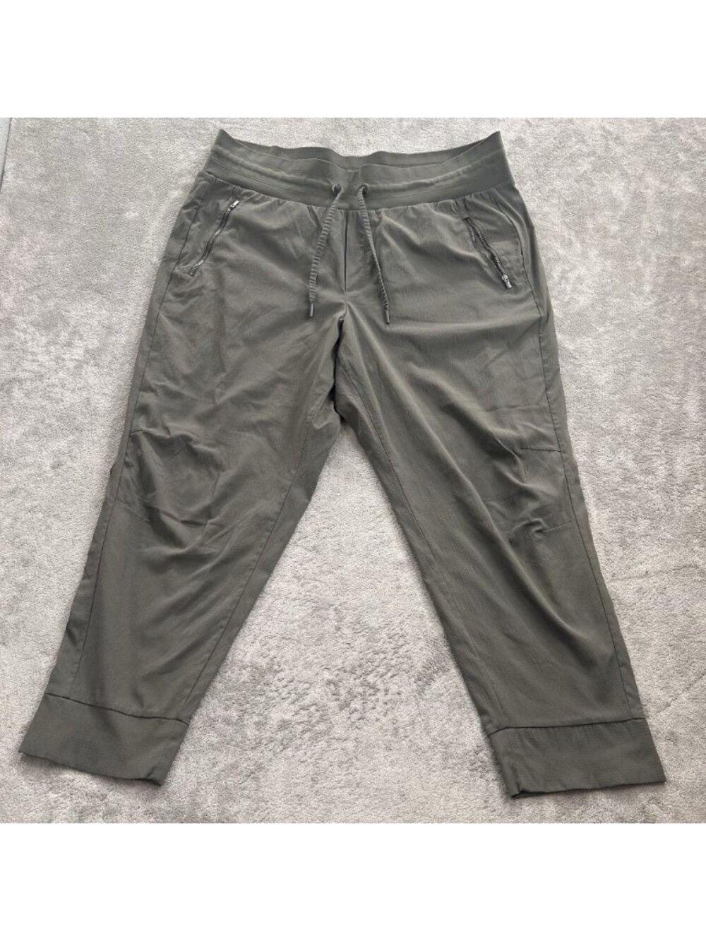 Athleta Trekkie North Jogger Pants Women 18 Green Drawstring High Rise Ripstop